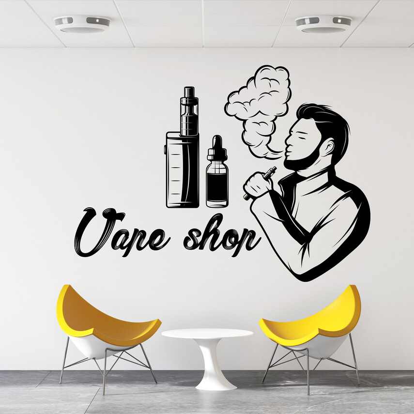 Vaping Store - Vape Shop Sticker mural, autocollant de